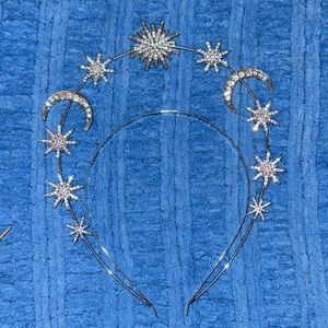 rinestone head crown moon and stars head crown